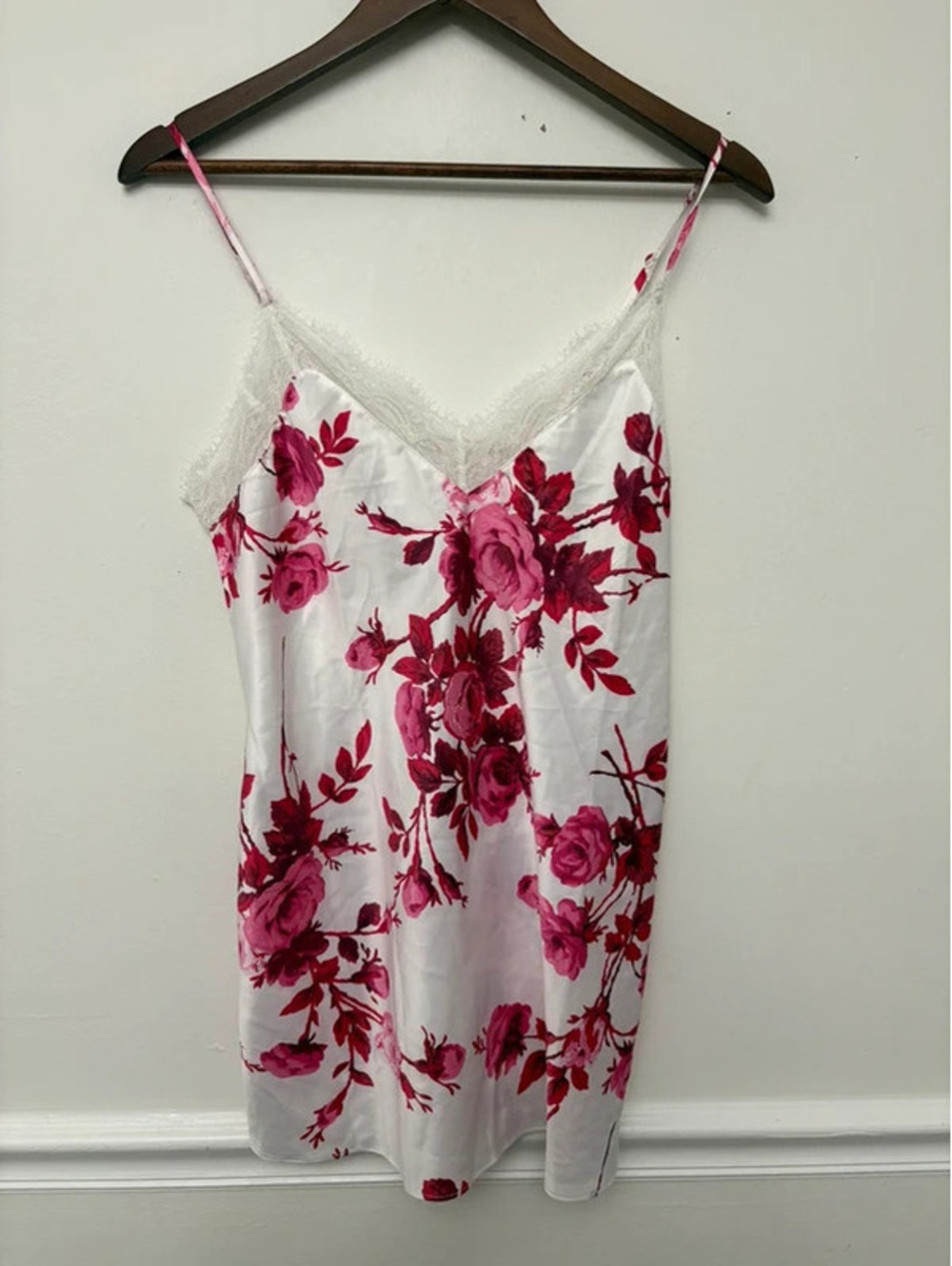 Satin Lace Chemise Nightgown Medium NWT